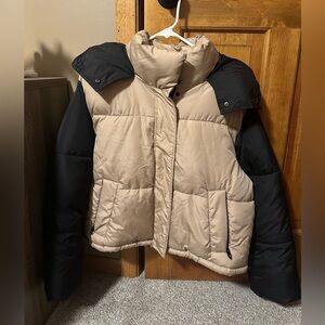 Zara Color Block Puffer Coat